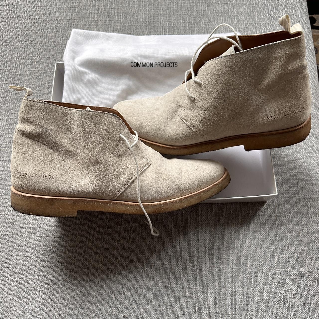 Common Projects Chukka White Suede Boots Size. Depop