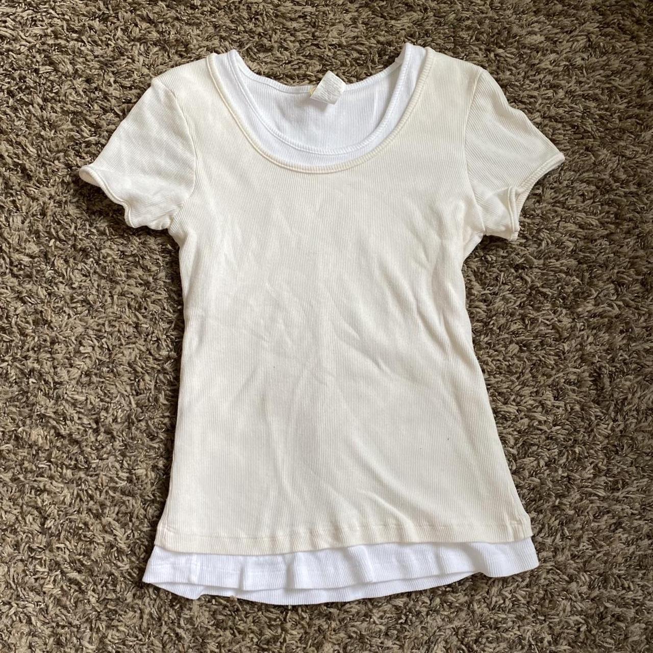 Women's White and Cream Shirt | Depop