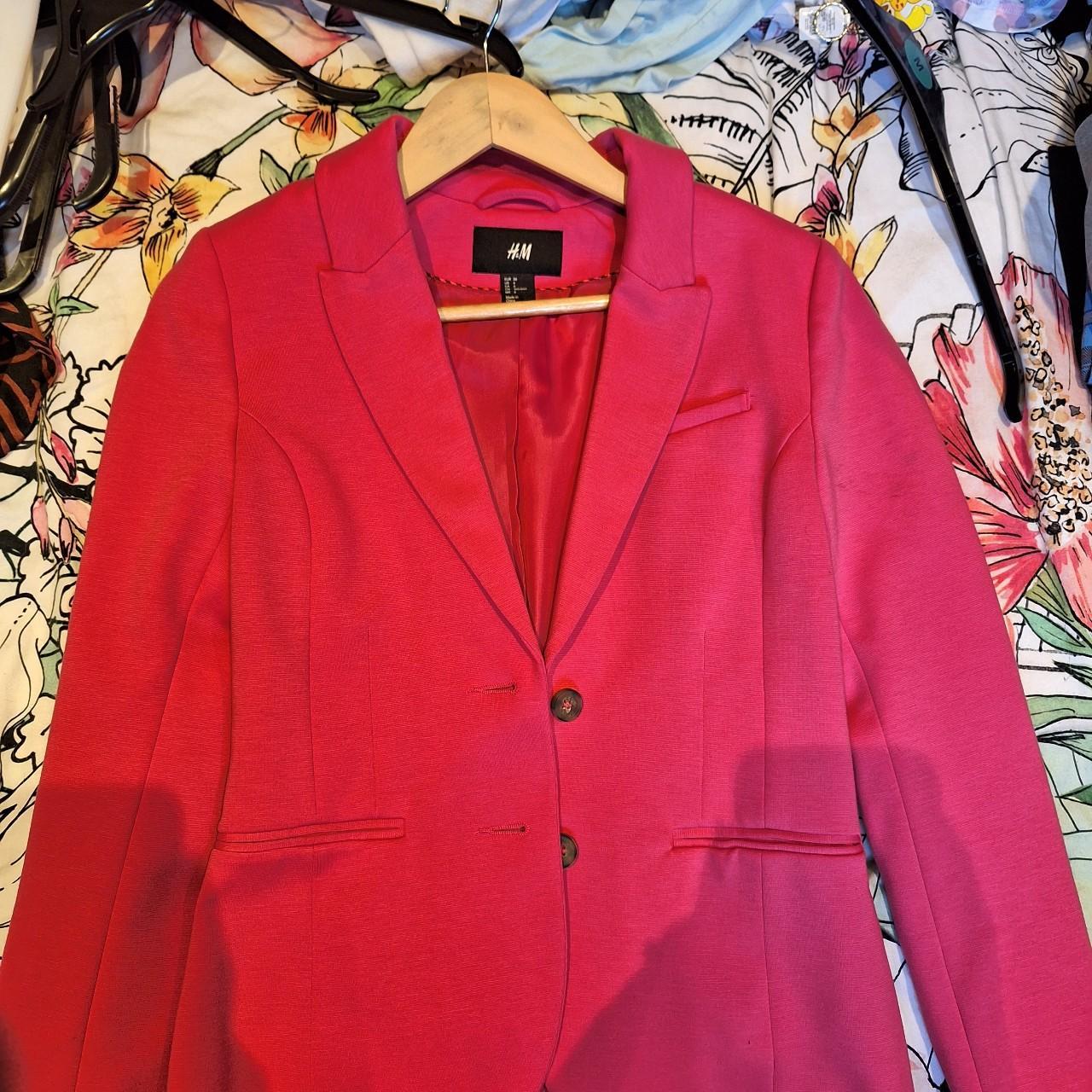 H&M fitted hot pink blazer only worn few times #H&M... - Depop