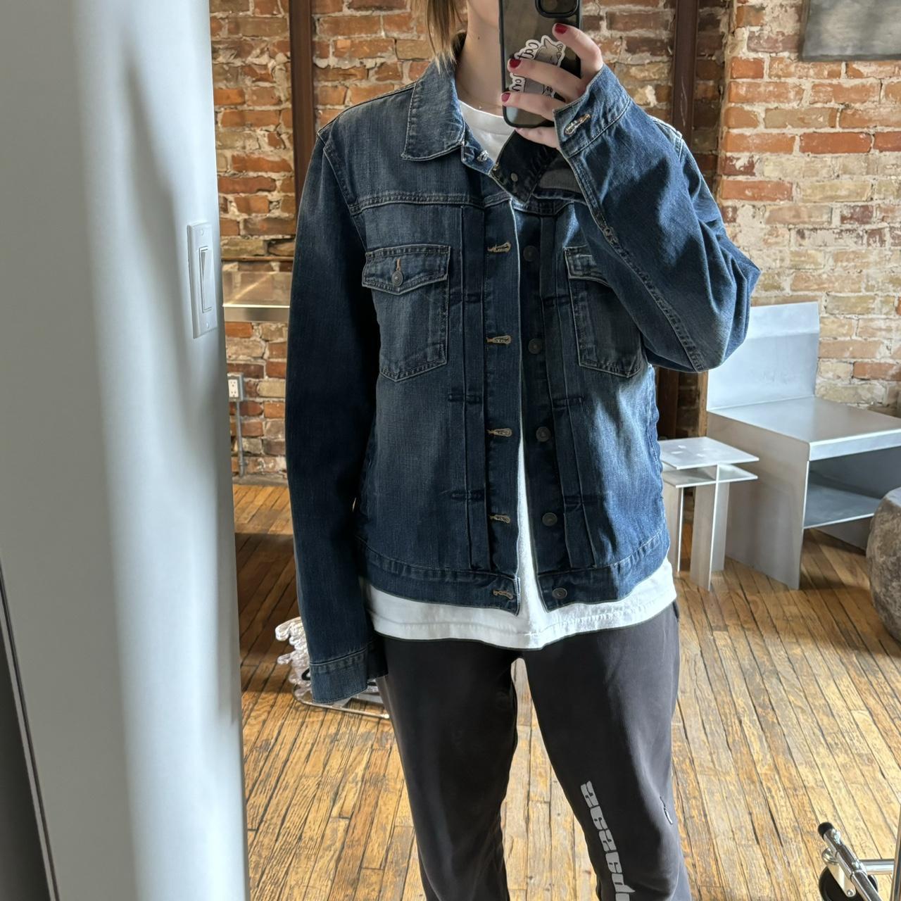 H&m Navy Blue Denim Jacket Ladies Women Denim Jacket