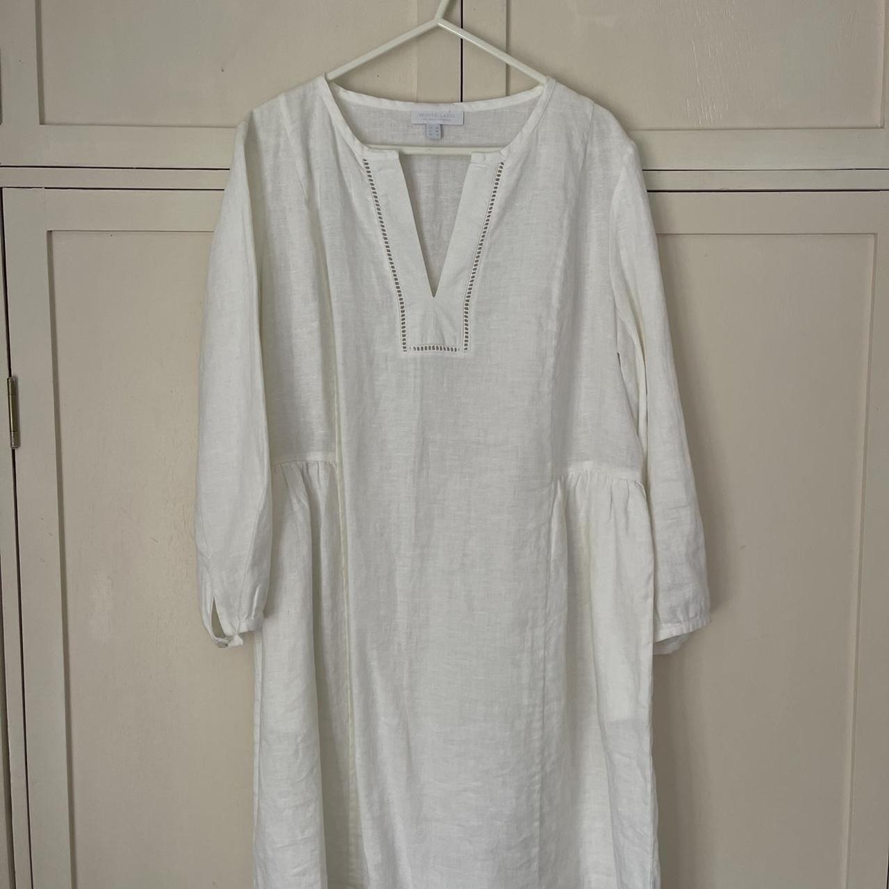 The White Company White Linen Dress / UK10 Worn once... - Depop