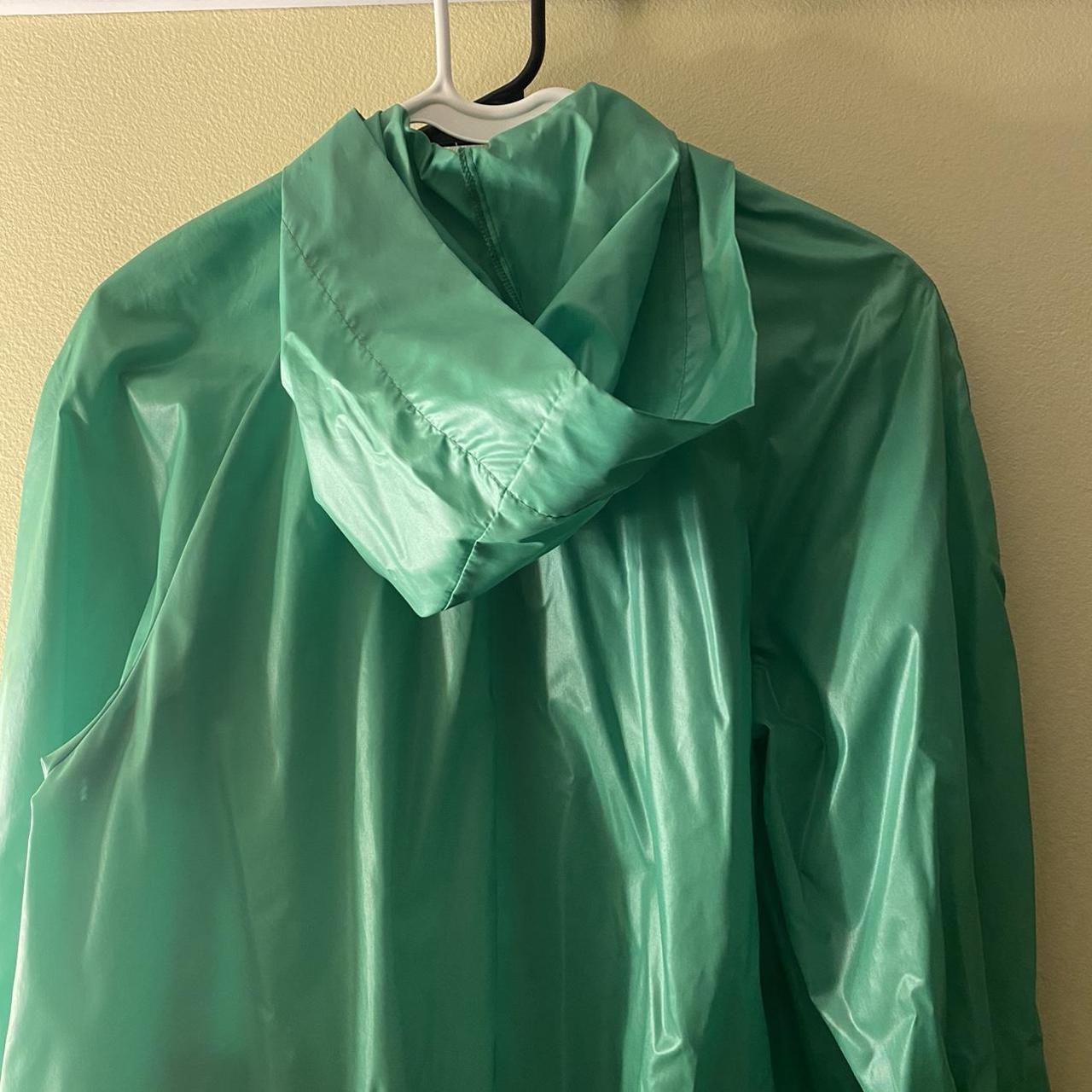 Vintage 1970’s Aqua Sheen Raincoat!! Slight rip in... - Depop