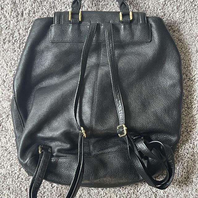 Authentic Tory Burch black leather backpack. 10x13 - Depop