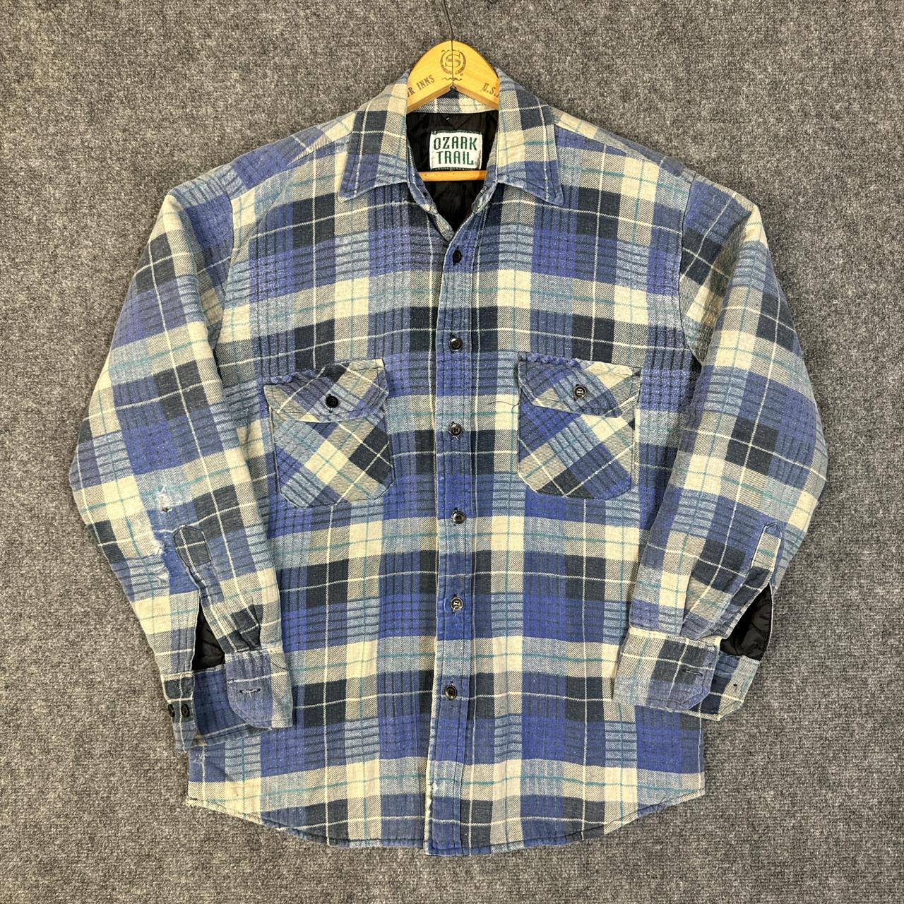 True vintage Ozark Trail blue plaid multicolored. Depop