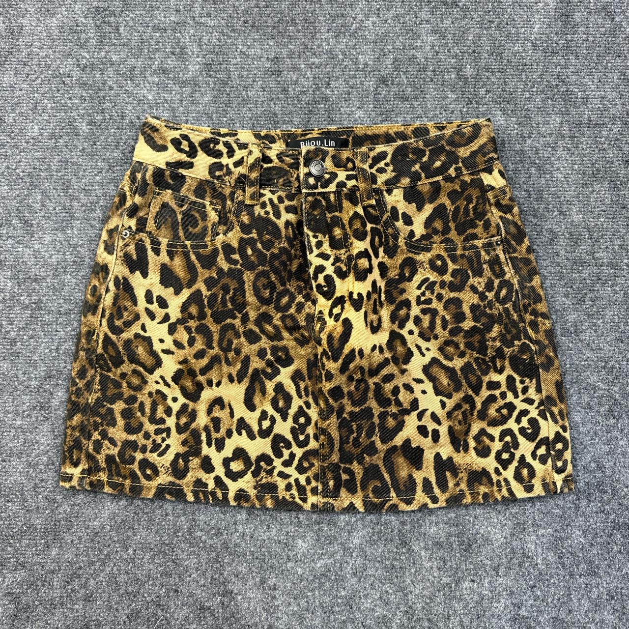 Y2K vintage styled women s leopard print short girly. Depop