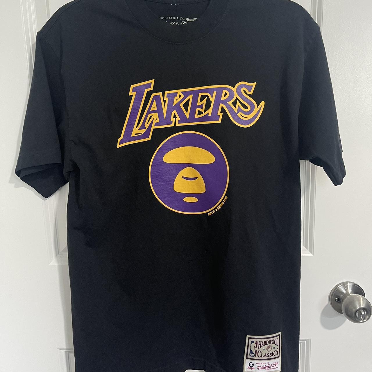 Lakers Bape T Shirt Mitchell & Ness | Aape Size Small - Depop