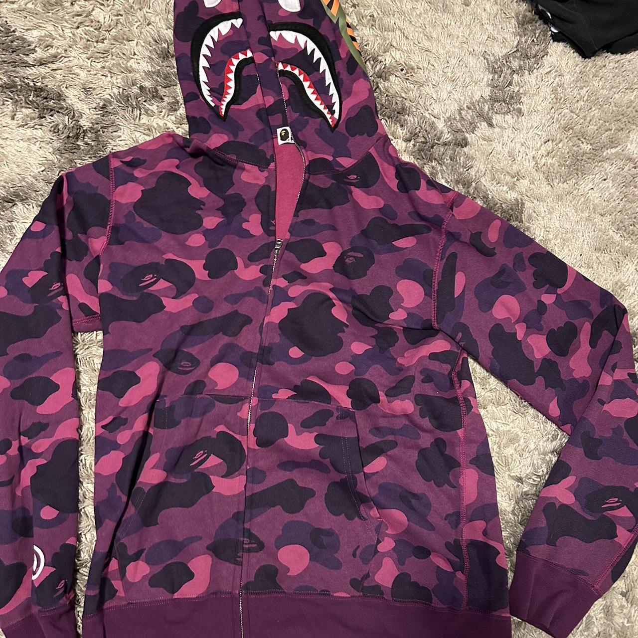 BAPE Color Camo Shark Full Zip Hoodie CONDITION... - Depop