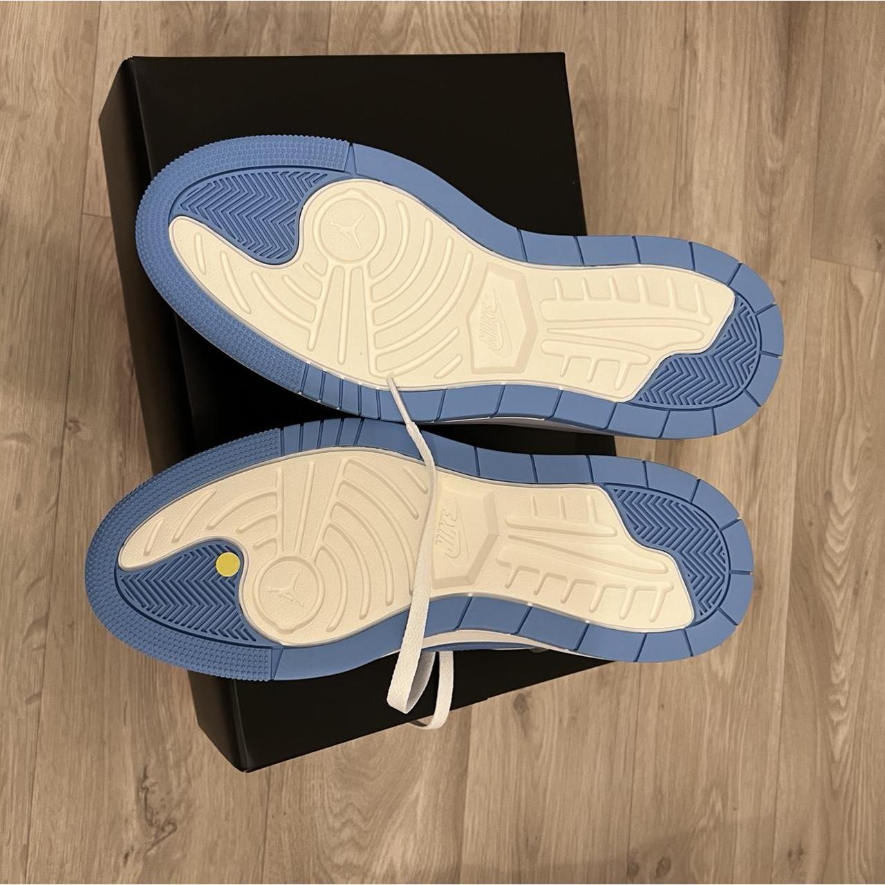 white and blue jordans women