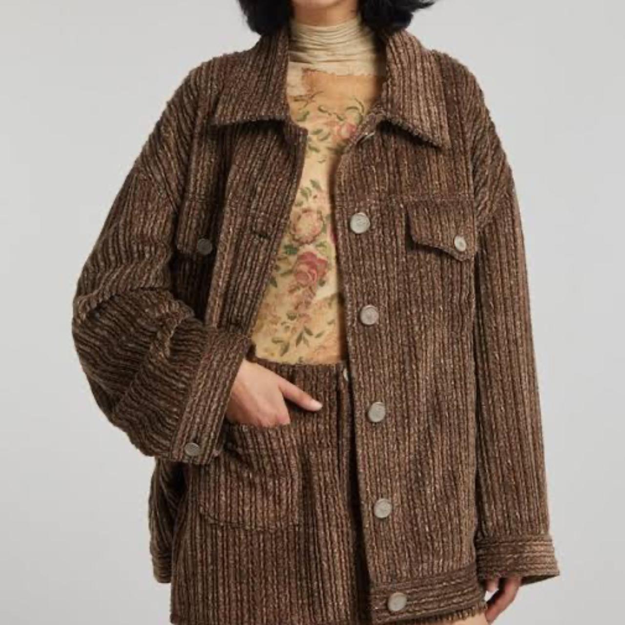 Acne Studios Brown Corduroy Printed Jacket Size 32 | Depop