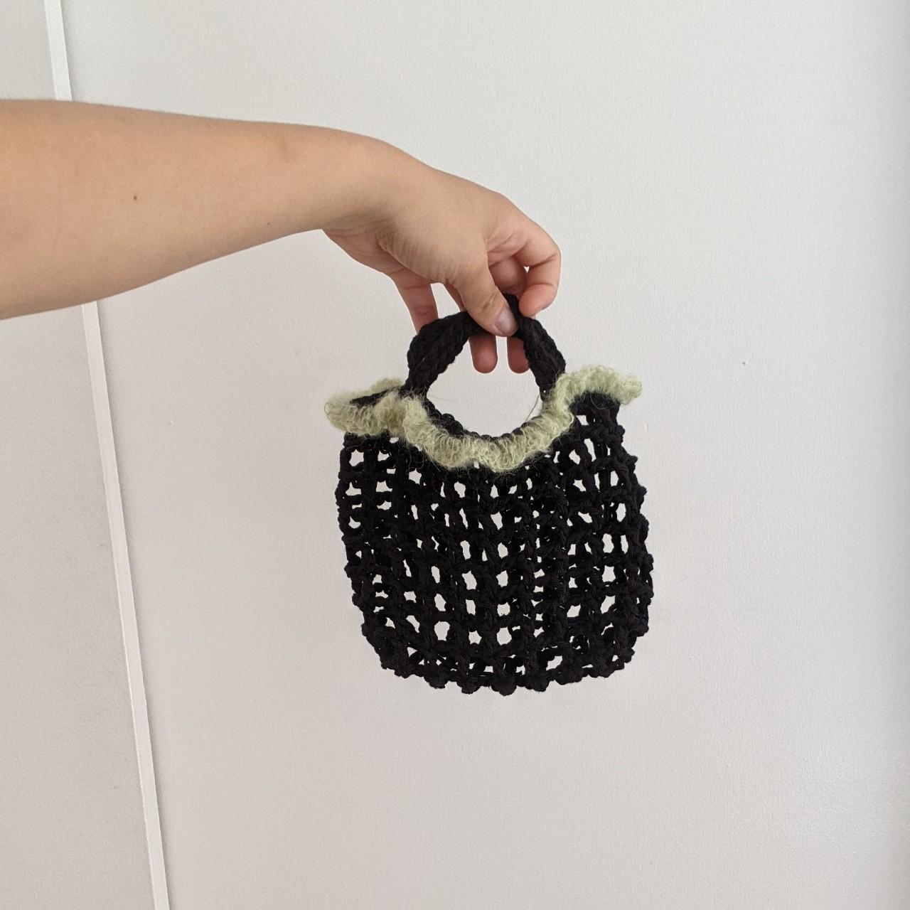 Long handled crochet mesh bag 