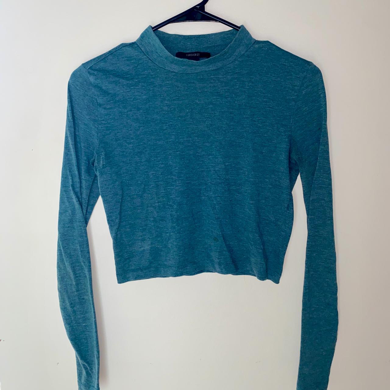 turquoise long sleeve turtle neck turtleneck. Depop