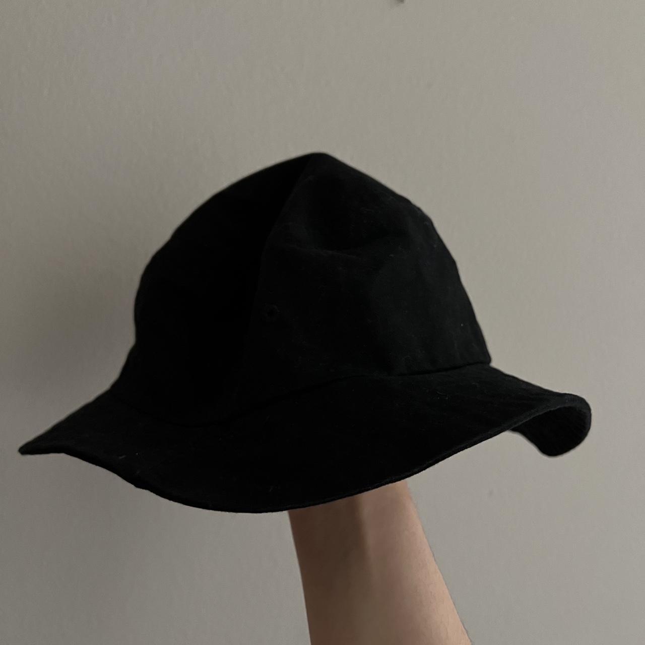 plain black bucket hat - Depop