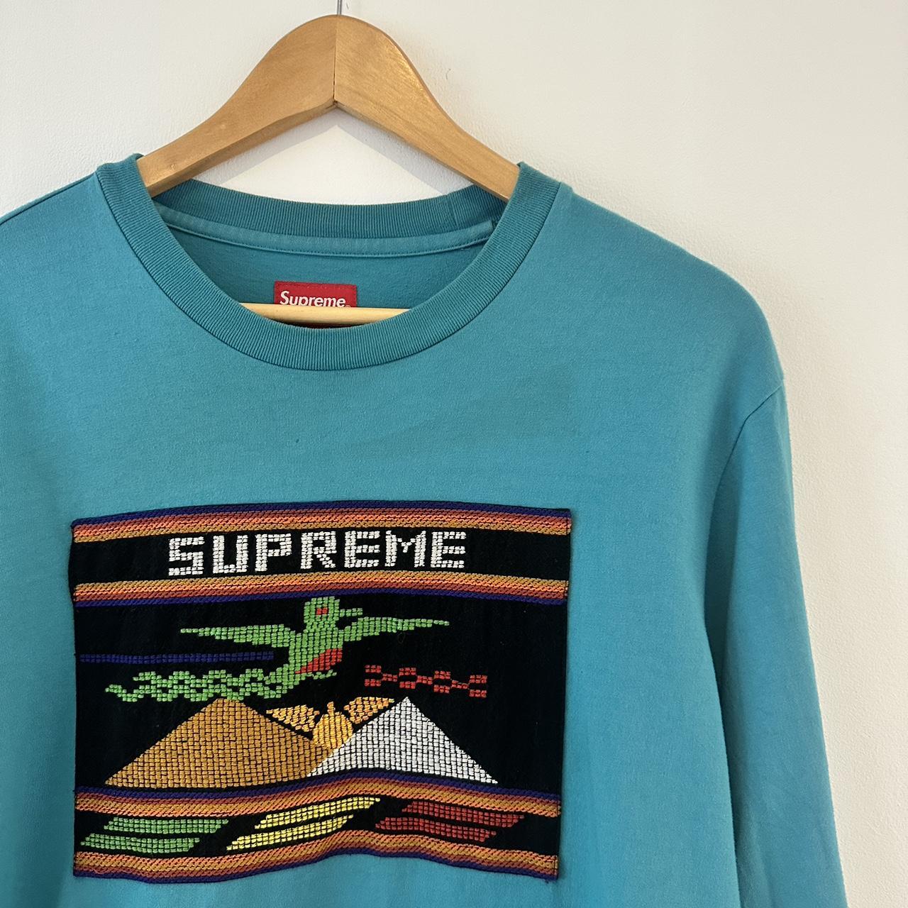 ✨bundle for free shipping✨ Blue supreme long sleeve - Depop