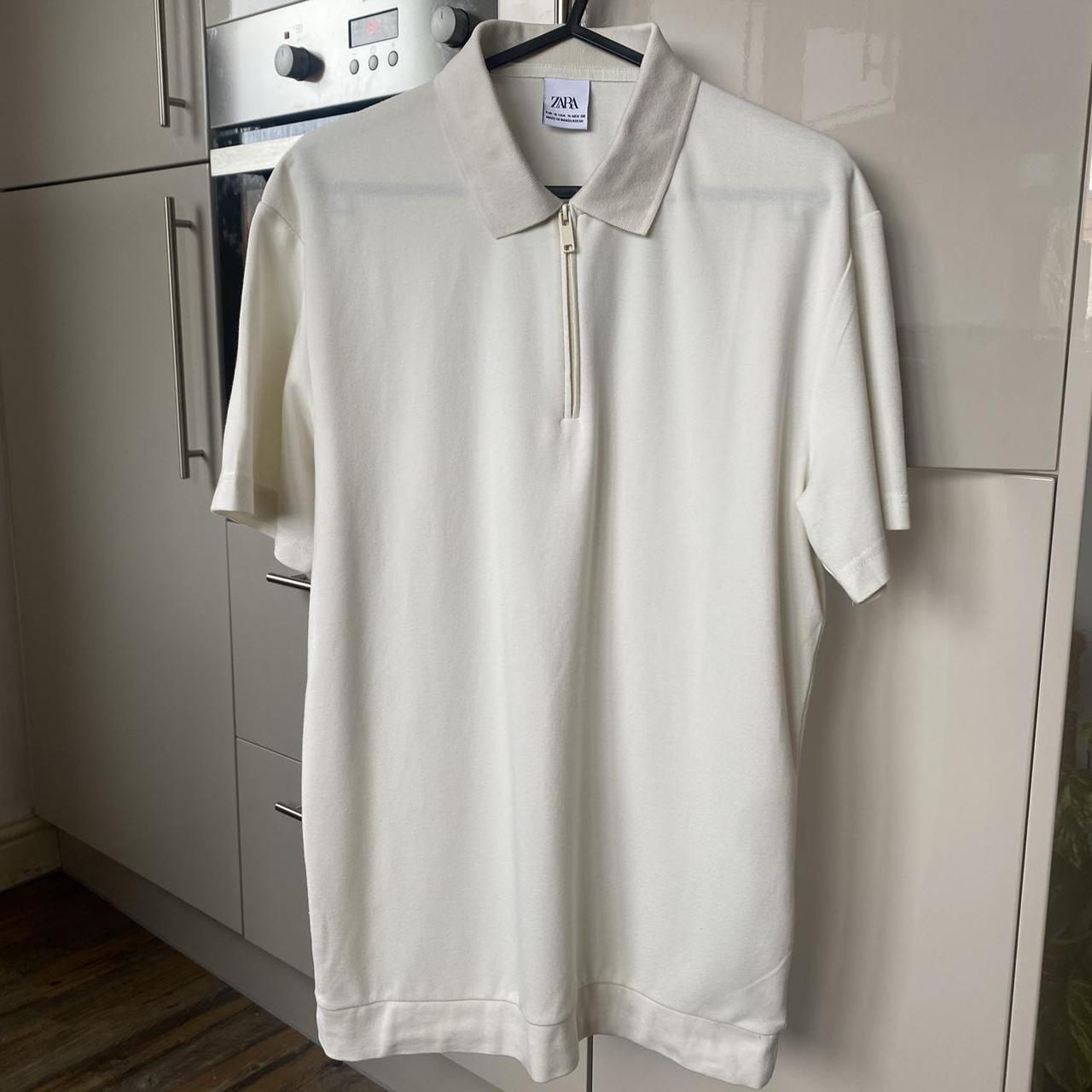 Zara Men's Cream Poloshirts Depop