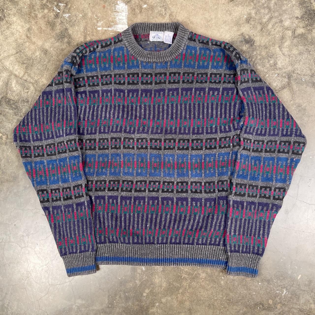 Men's Blue and Purple Jumper | Depop