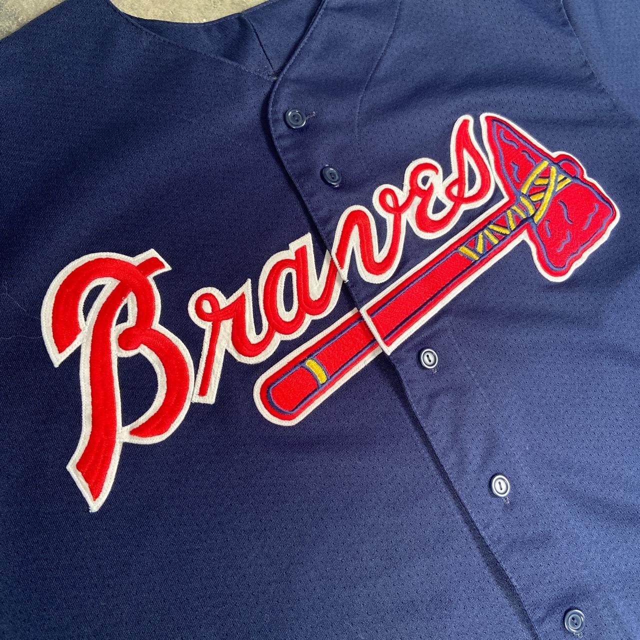 MAJESTIC Atlanta Braves Baseball T-Shirt Red Short - Depop