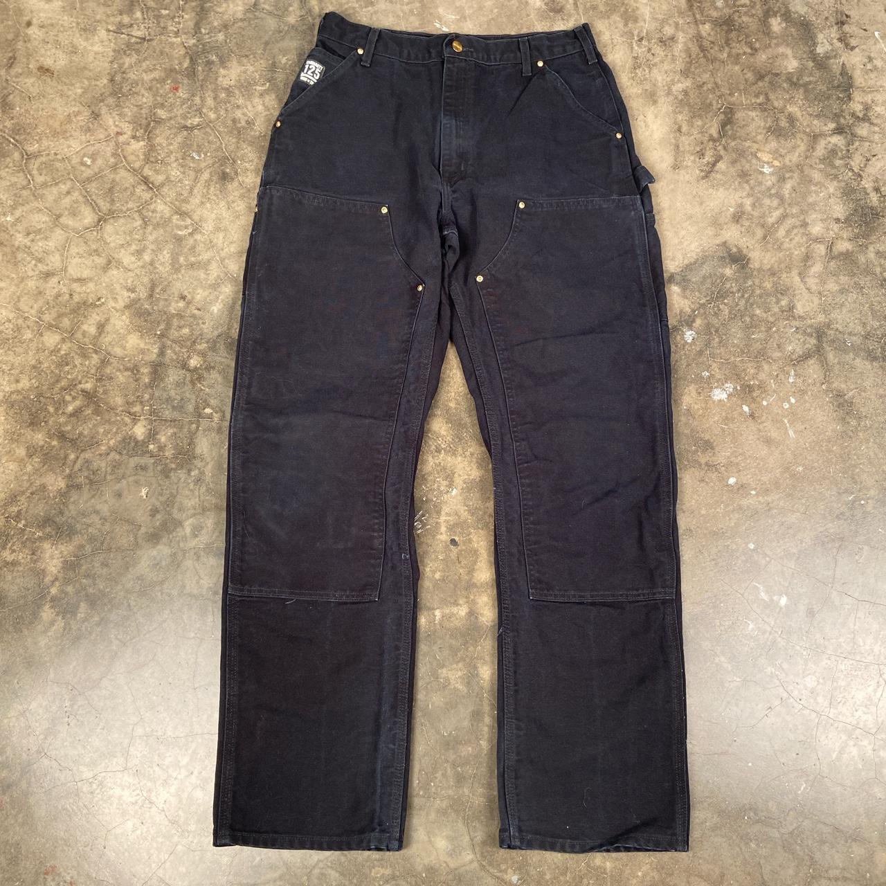 Black Carhartt Double Knee Work Pants. Size 34 -... - Depop