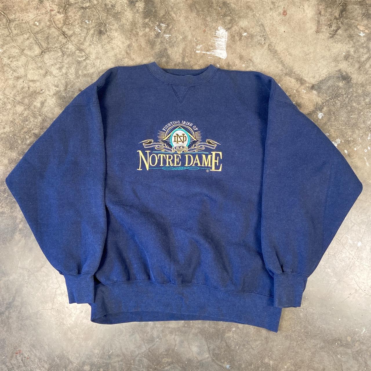 Vintage Notre Dame Embroidered College... - Depop