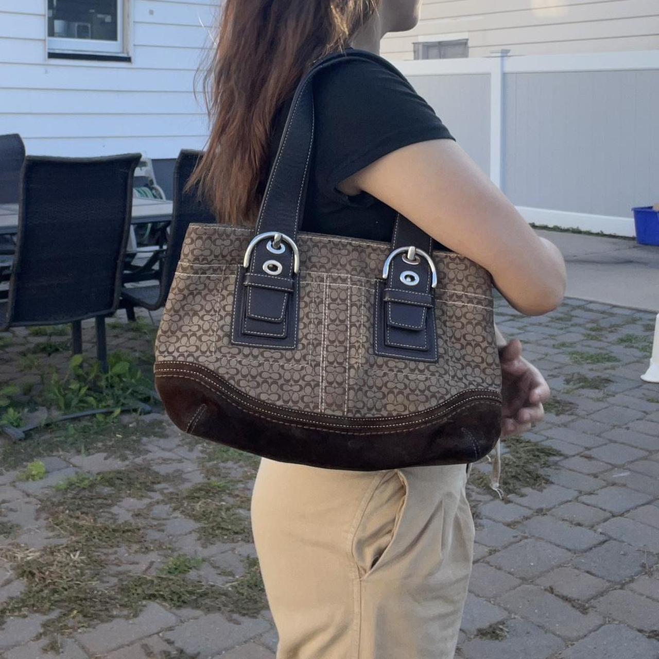 Vintage Y2K Coach brown mini bag, shoulder mini purse Coach buying logo.