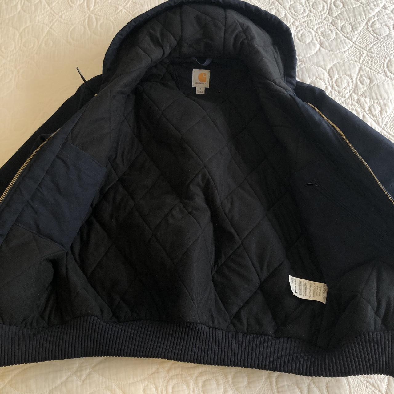 Carhartt Navy Blue Lined Hooded Jacket Size S Men’s... - Depop