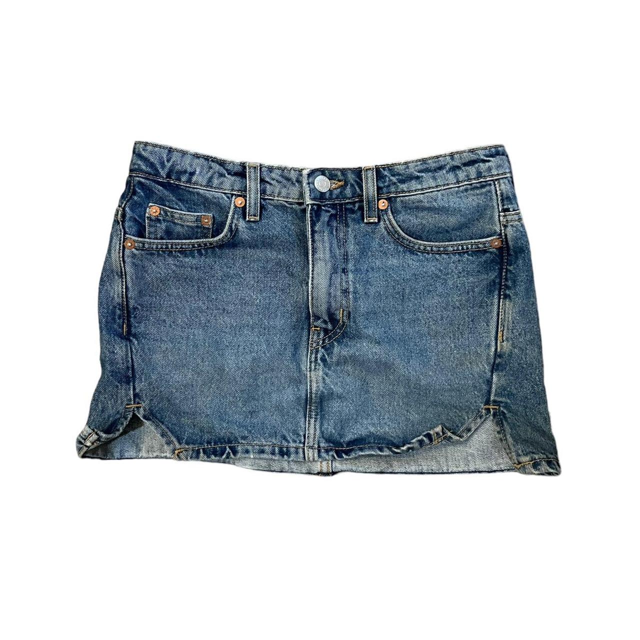 WEEKDAY LOWRISE DENIM Y2K MINI SKIRT listed as size... - Depop