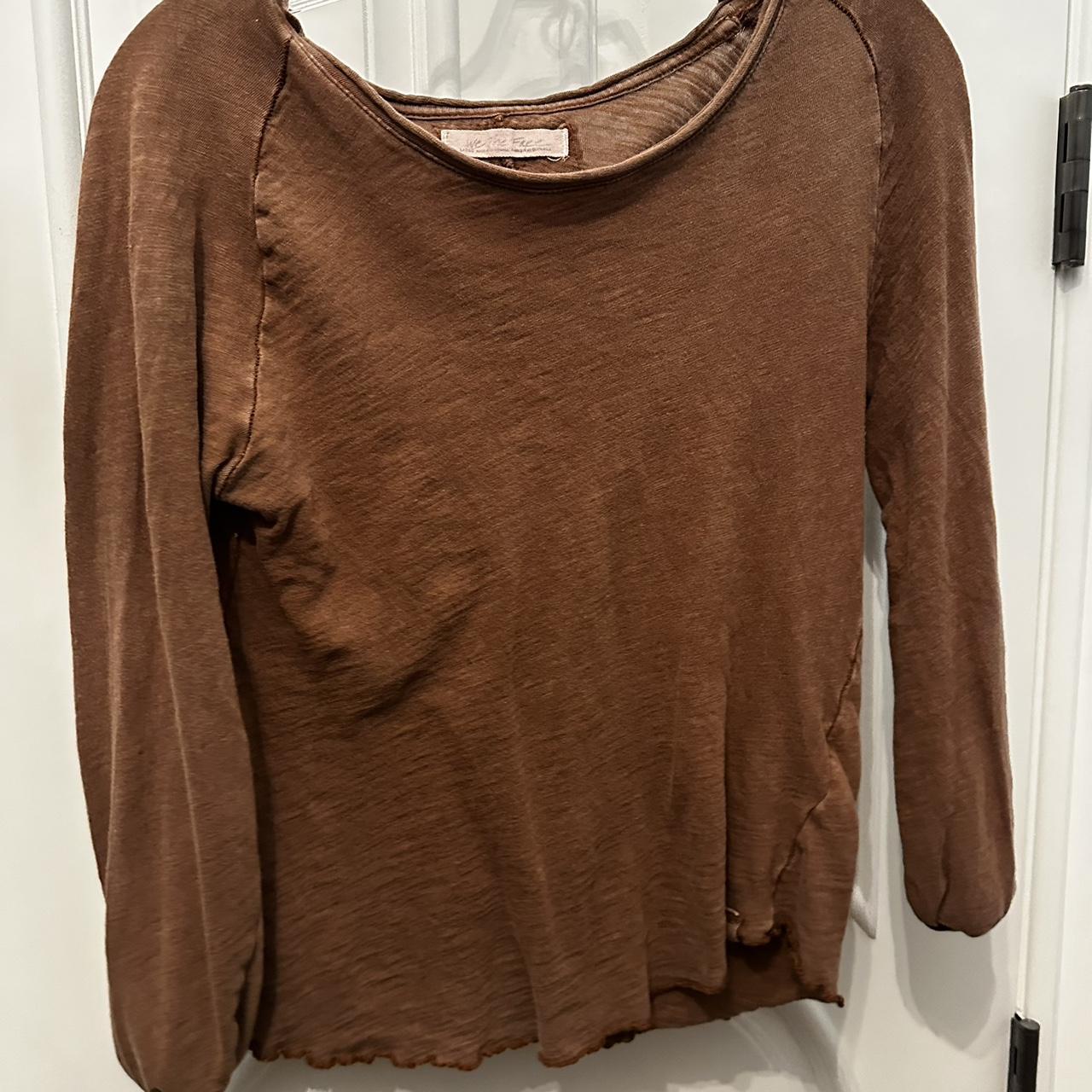 Free People Brown Long Sleeves Size: Unlabeled but... - Depop