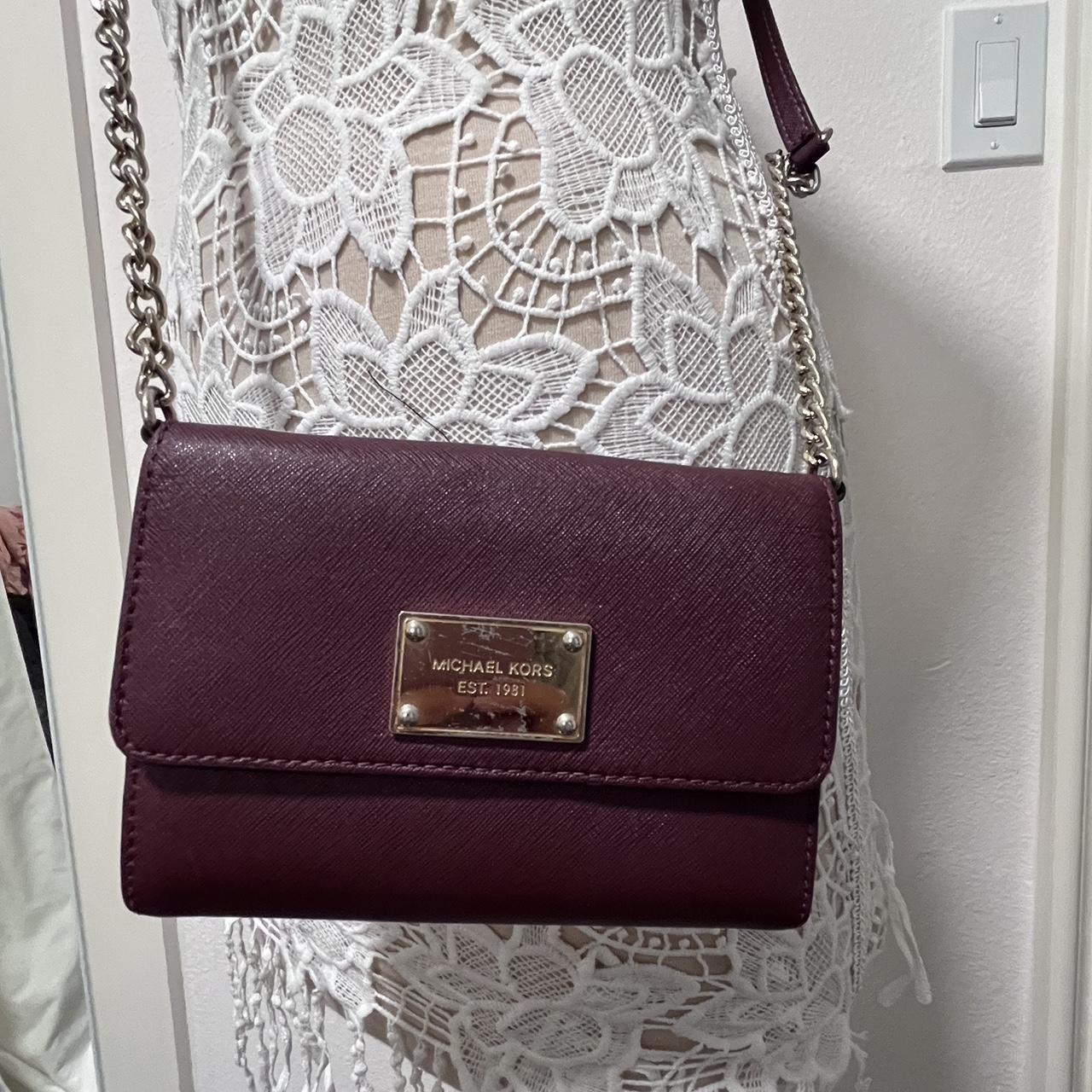 Michael kors burgundy on sale bag