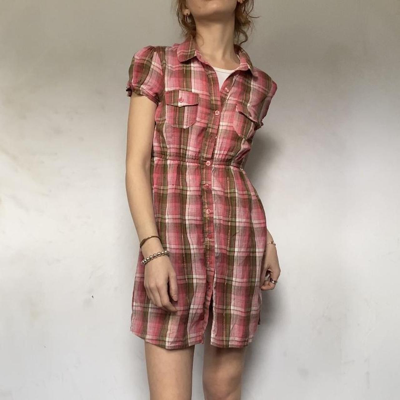 ワンピース Double Collar Plaid Mini dress Double Collar Plaid Mini Dress - MISTREASS