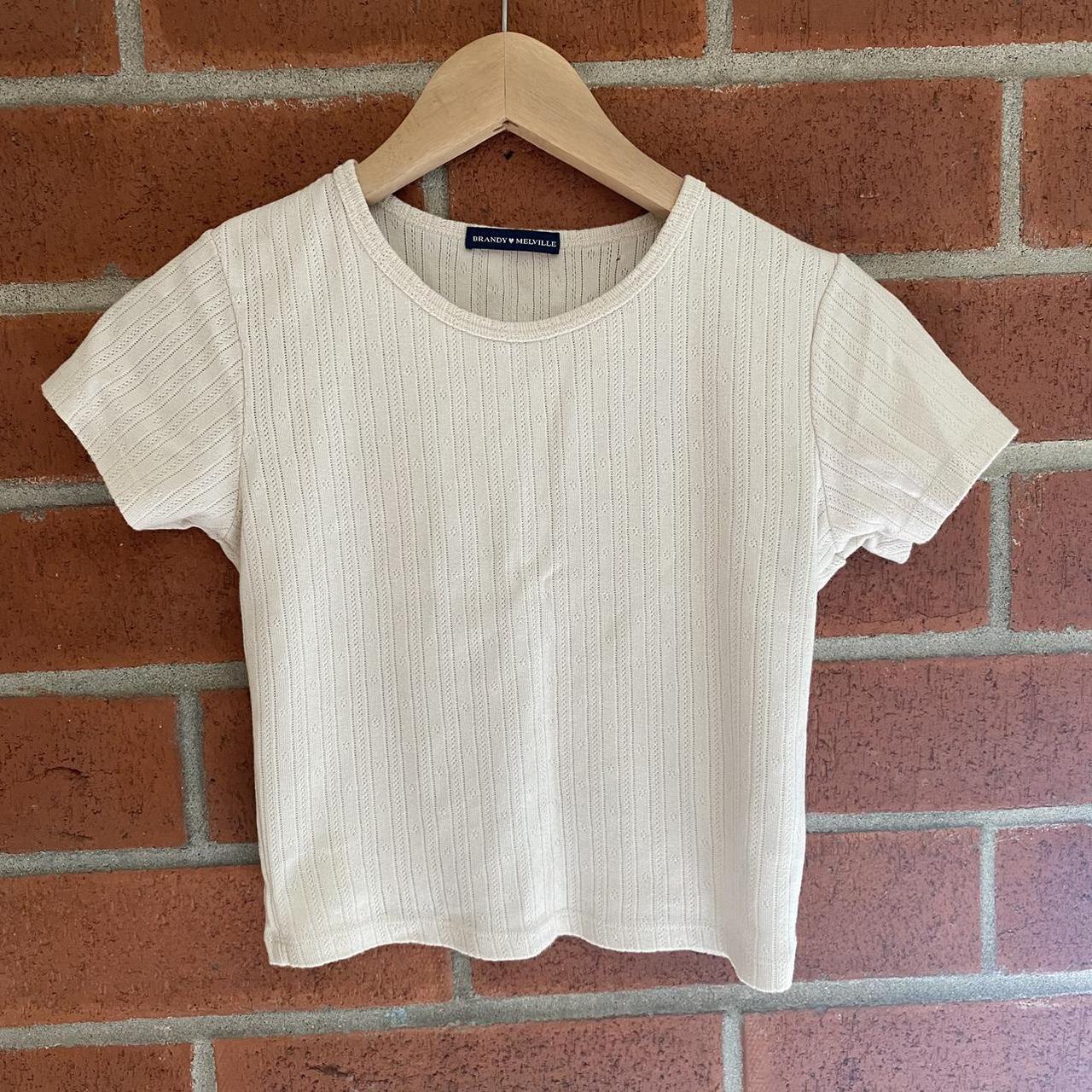 Brandy Melville coquette eyelet top!! Cream colored... Depop