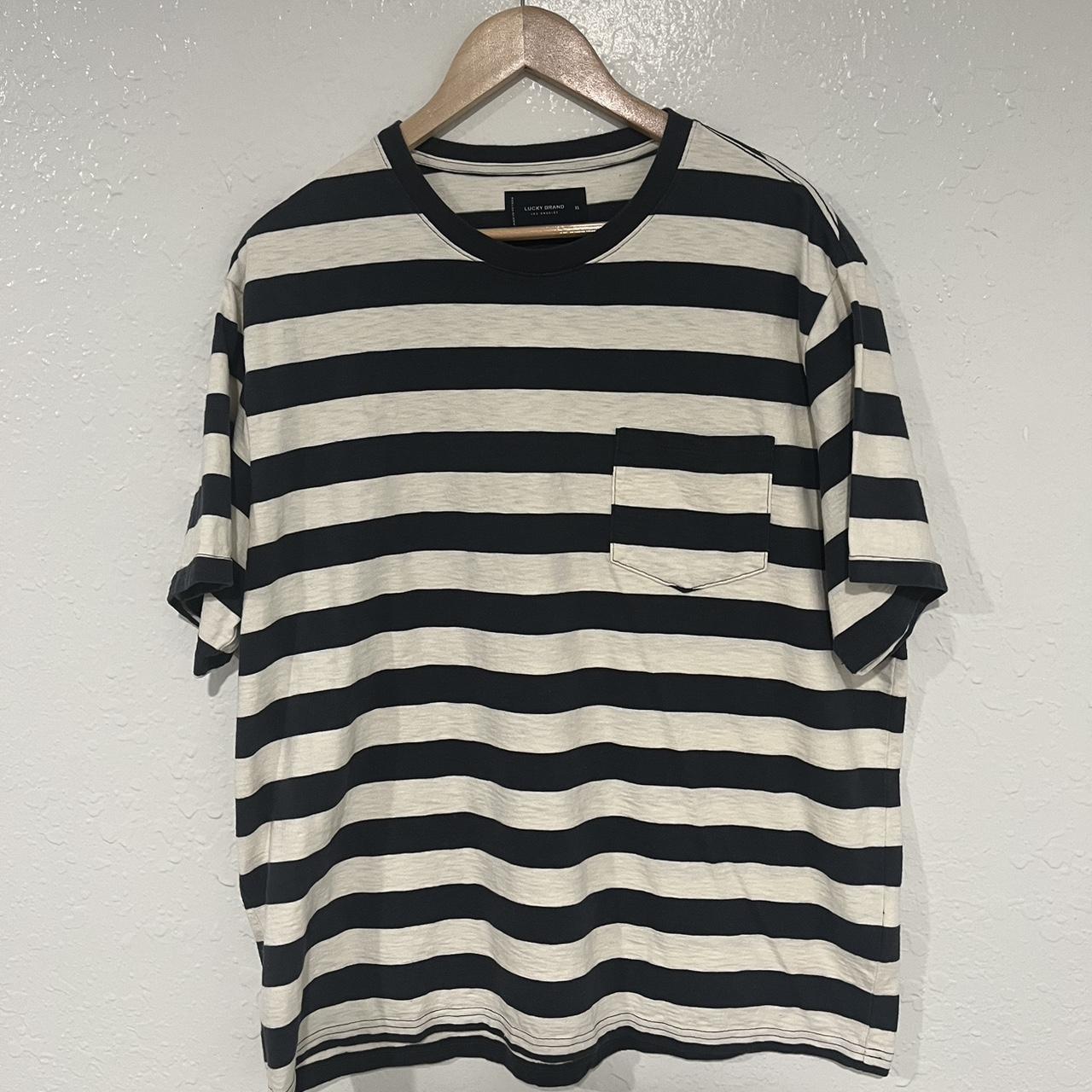 Lucky Brand Striped Pocket T Shirt - Depop