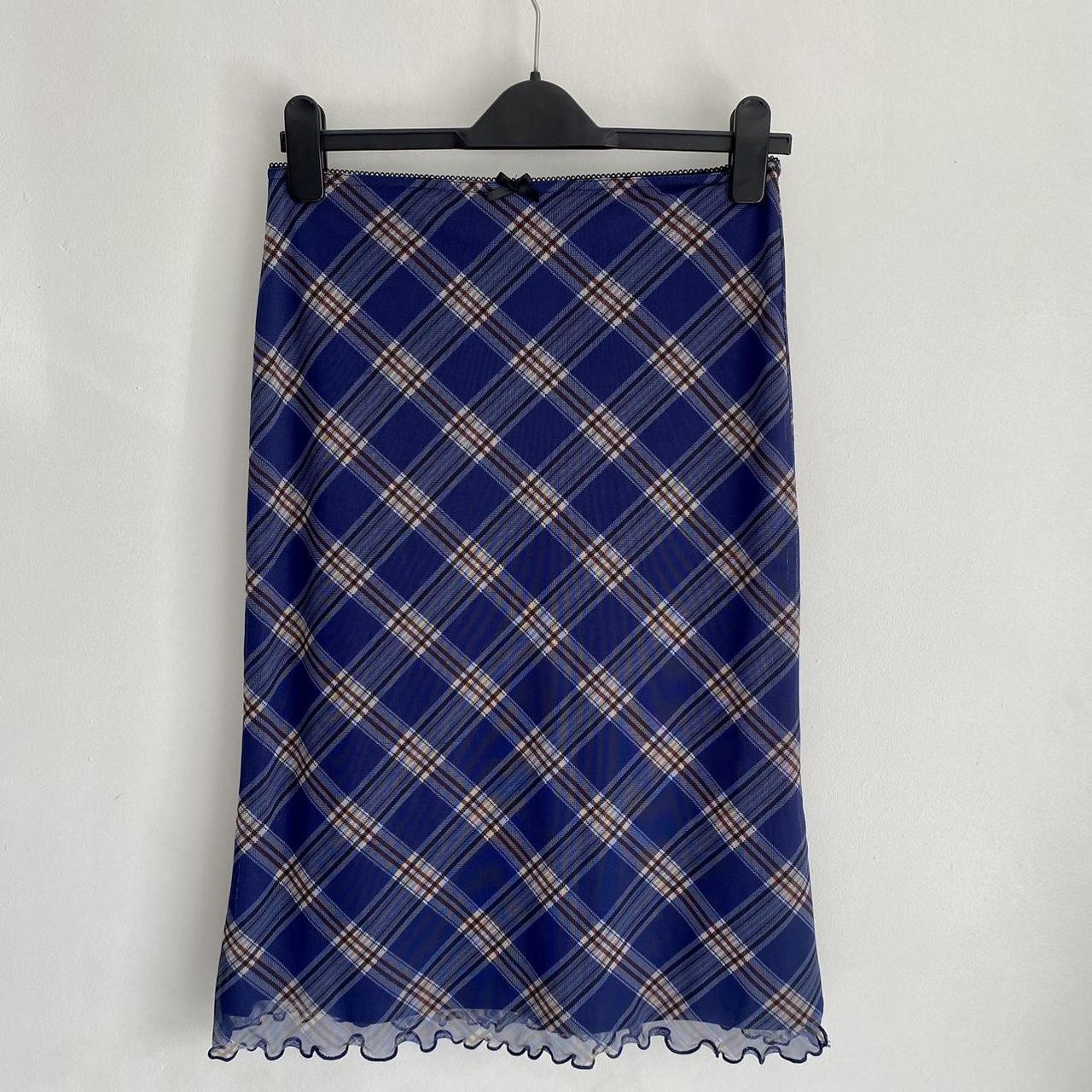 Mesh Midi Plaid Skirt Urban Outfitters Urban Outfitters Long Plaid