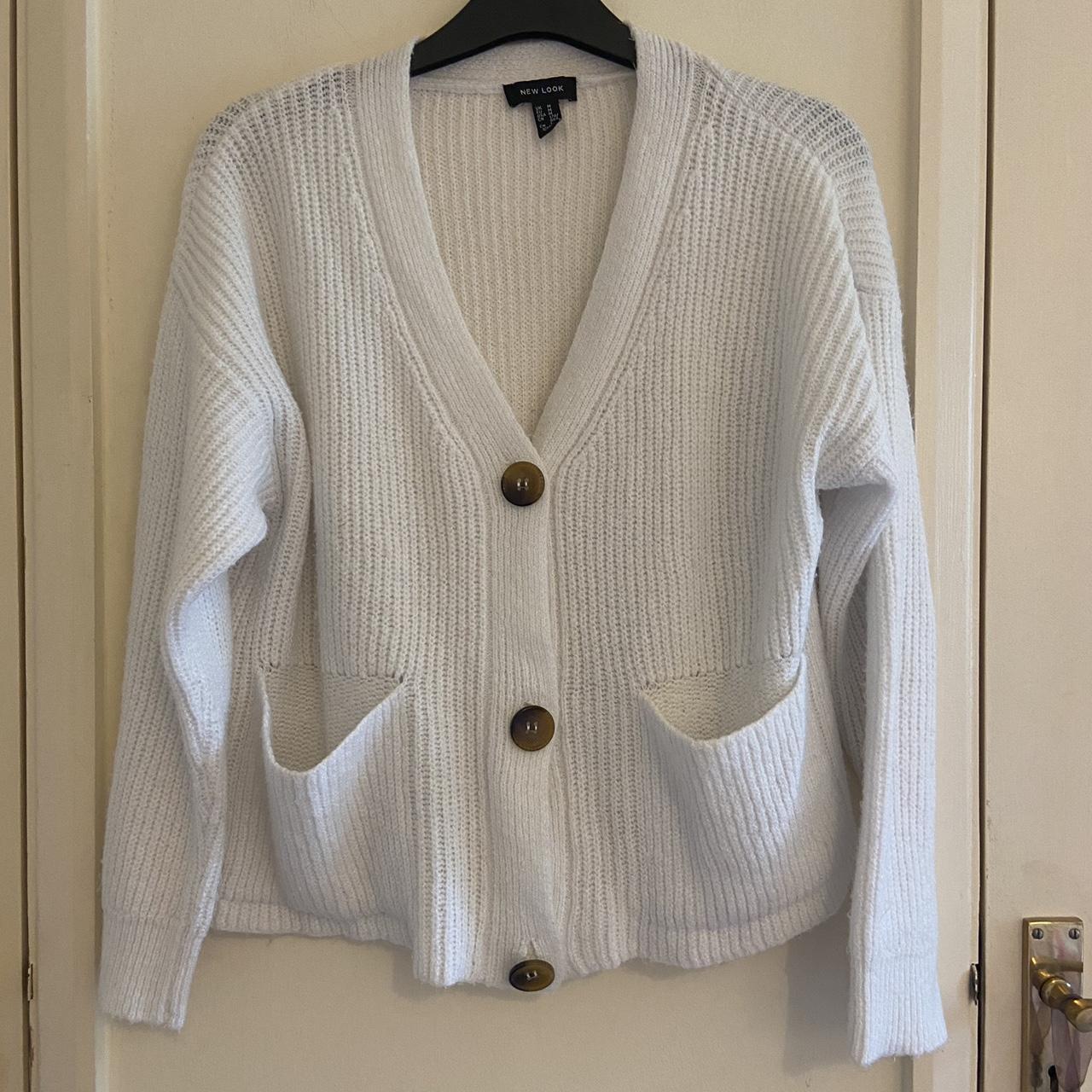 New look white cardigan With pockets and... - Depop