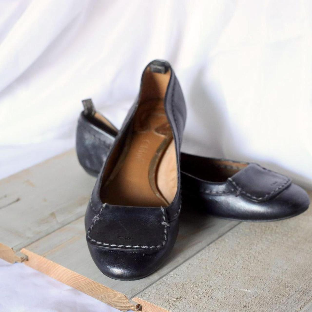 Chloé Women's Navy Balletshoes Depop