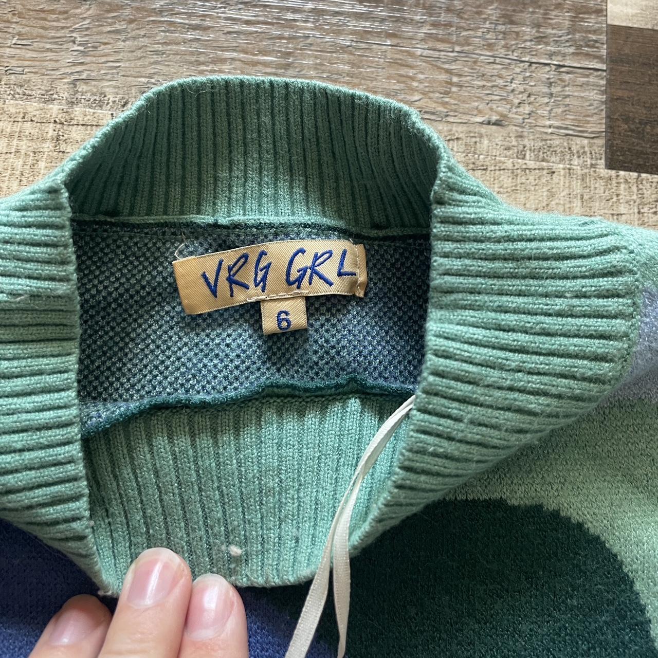 verge girl sweater fits like a small so thick and... Depop