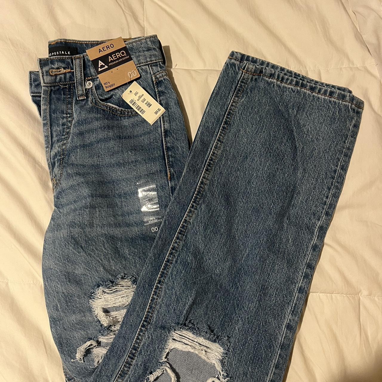 aero postale “90s baggy” ripped jeans. size 00-0,... - Depop