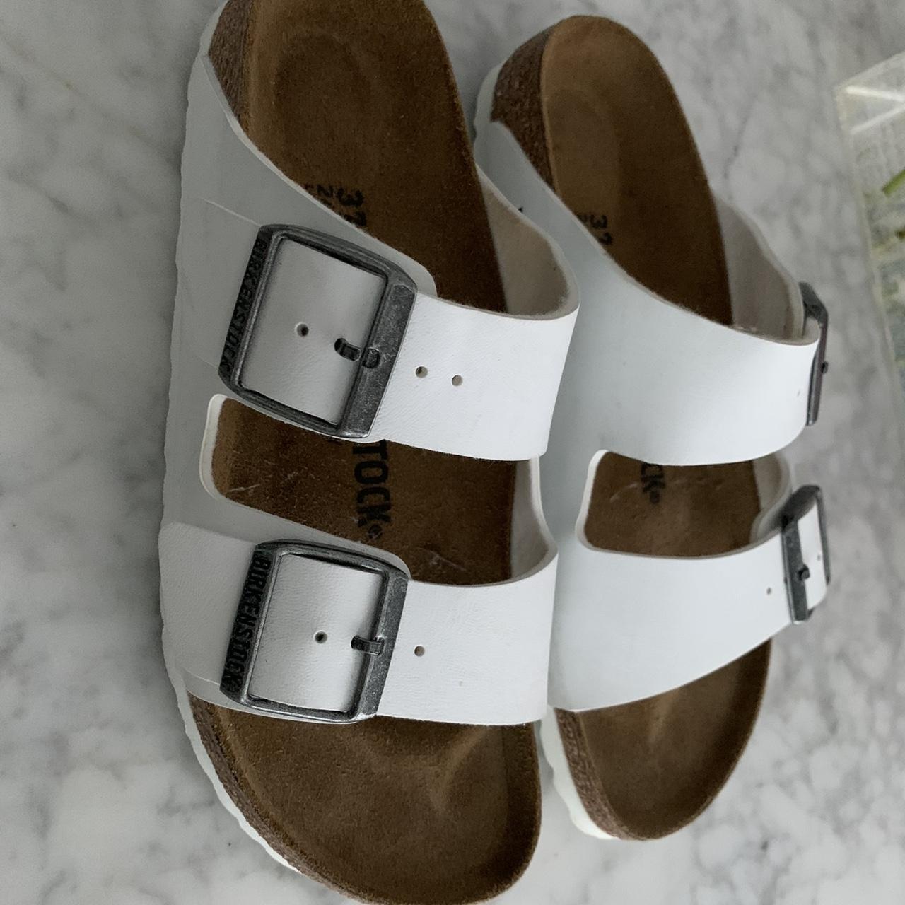 Basically Brand New White Birkenstocks Size | Depop