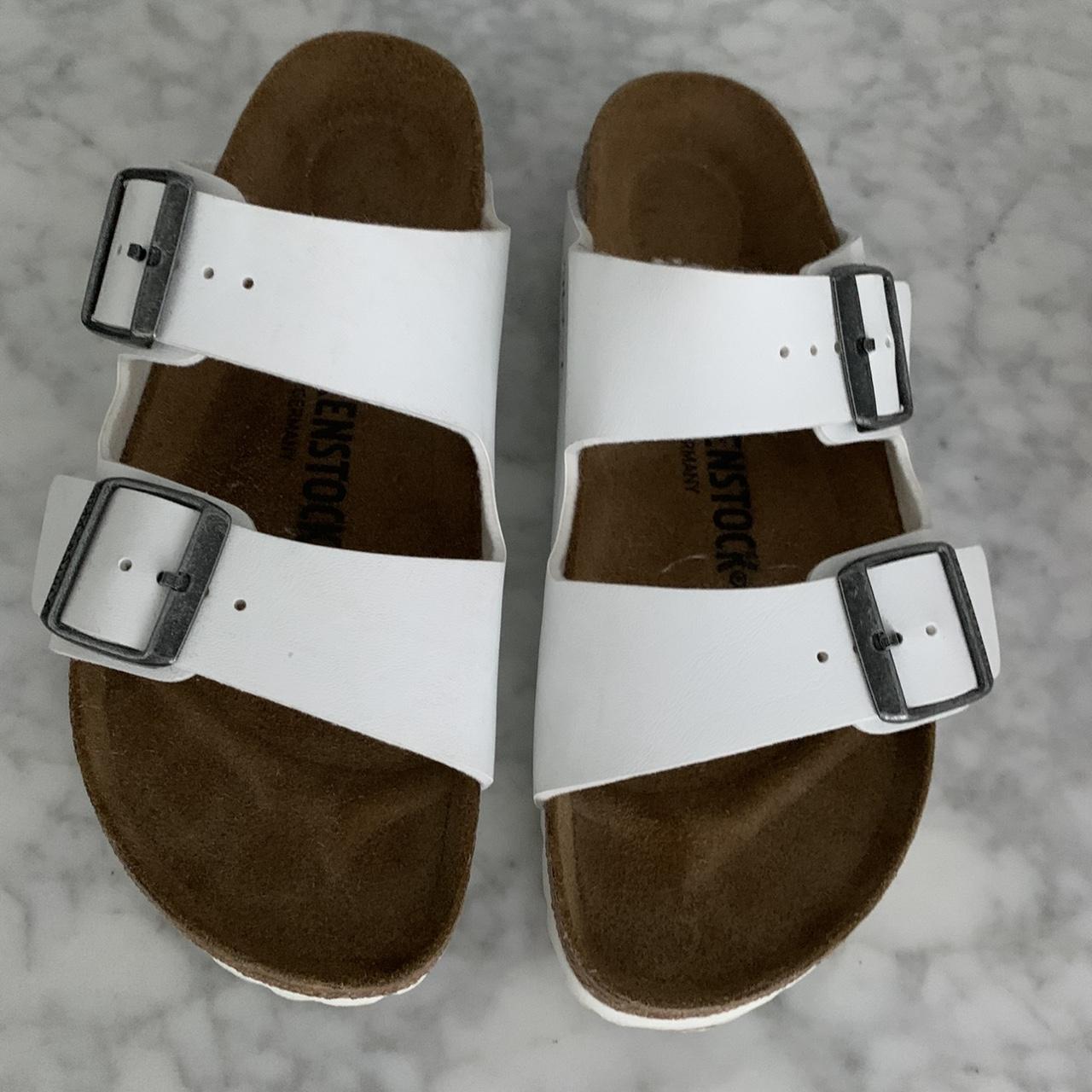 Basically Brand New White Birkenstocks Size | Depop