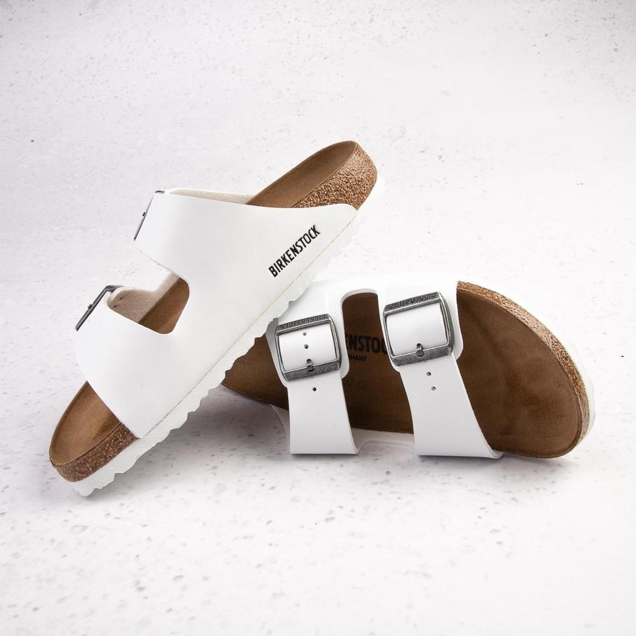 Basically Brand New White Birkenstocks Size | Depop