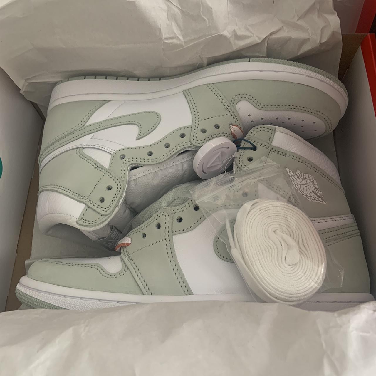 air jordan 1 retro hightops in seafoam size 7... - Depop