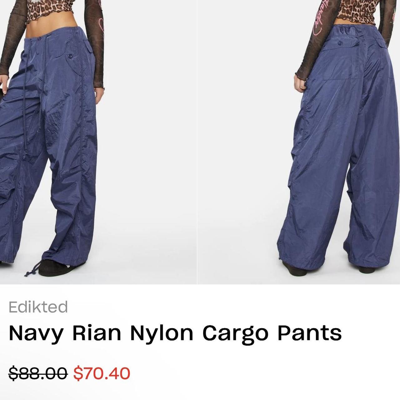 Edikted, Navy Rian Nylon Cargo Pants *Only worn once...