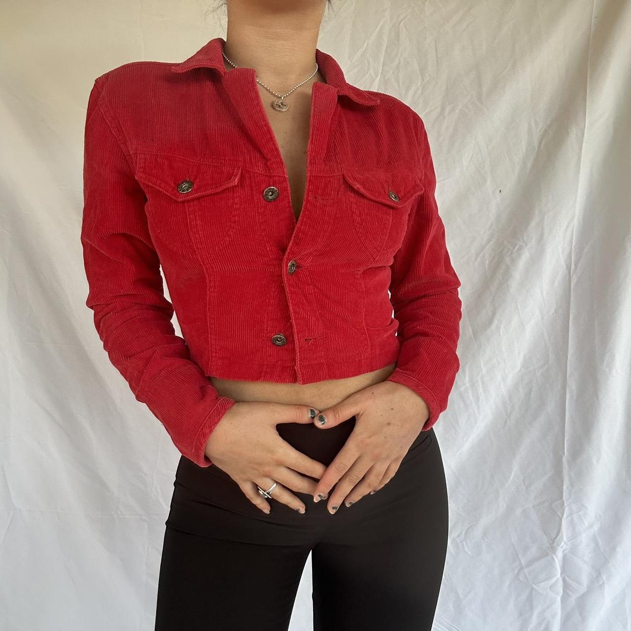 Vintage Sportsgirl Jacket 🍒 Red corduroy cropped... Depop