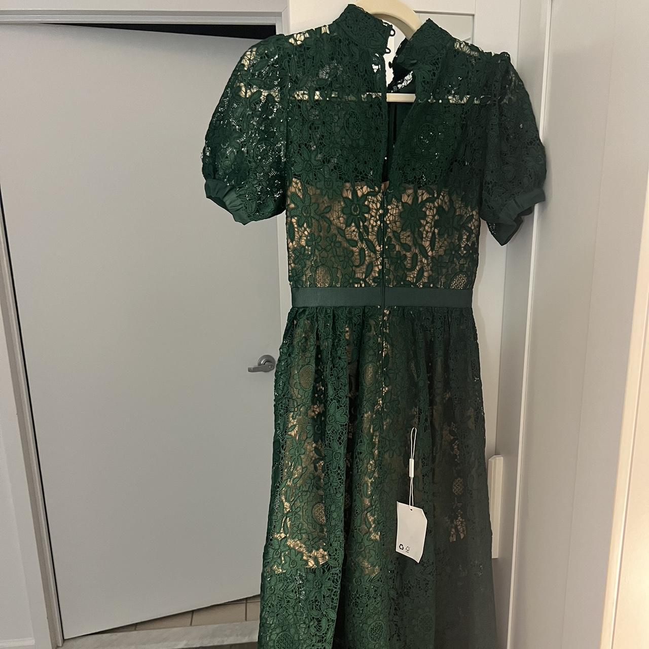 Self-Portrait green guipure lace midi dress BRAND | Depop