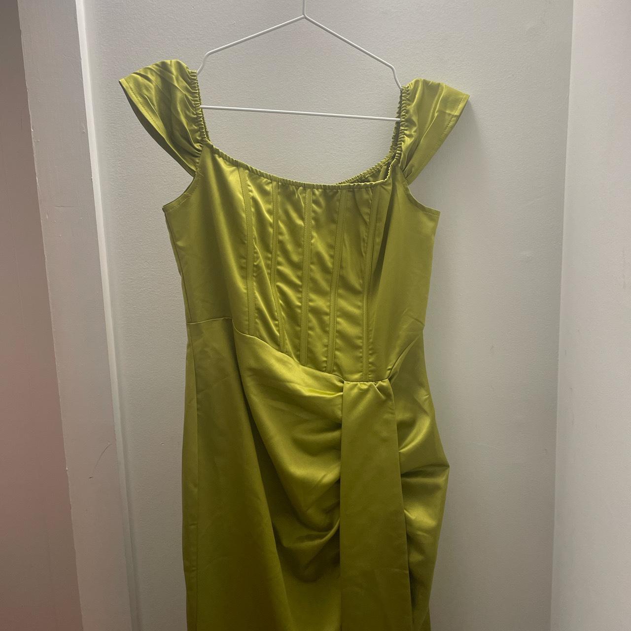 olive green corset dress