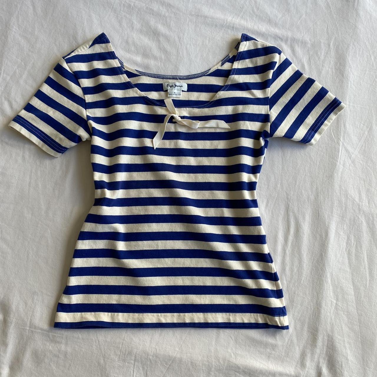 Pepe Jeans Women's Blue and White Shirt (4)