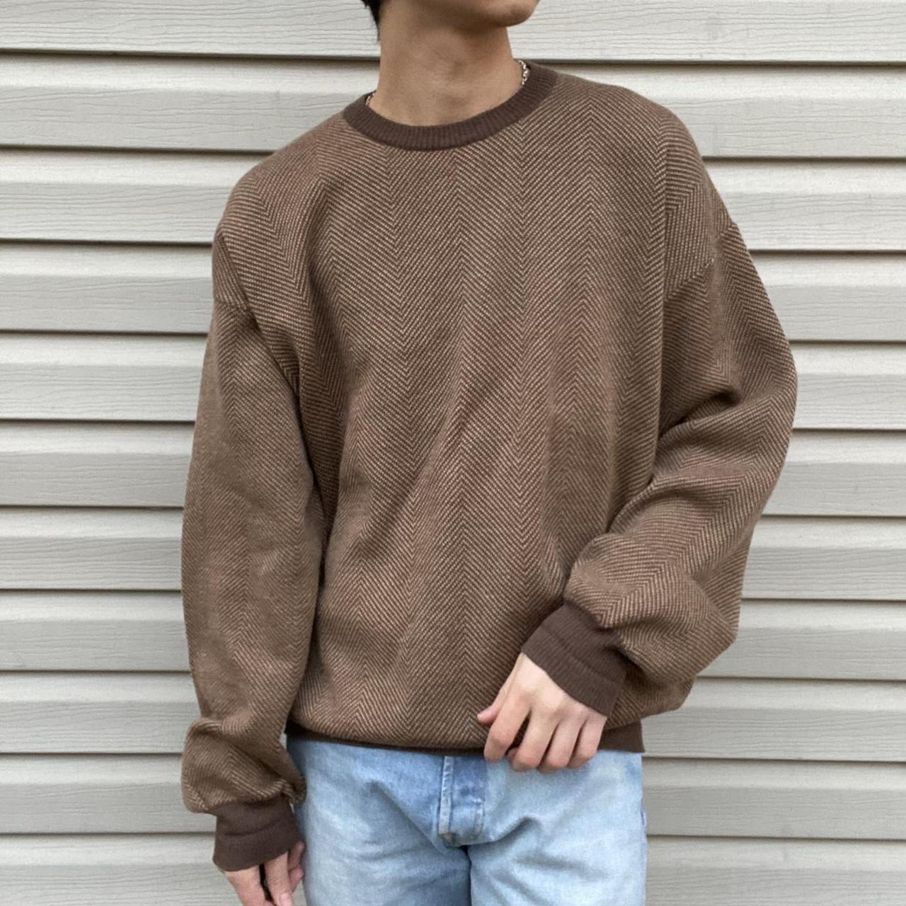 Vintage merino wool sweater. Earth tone brown... - Depop