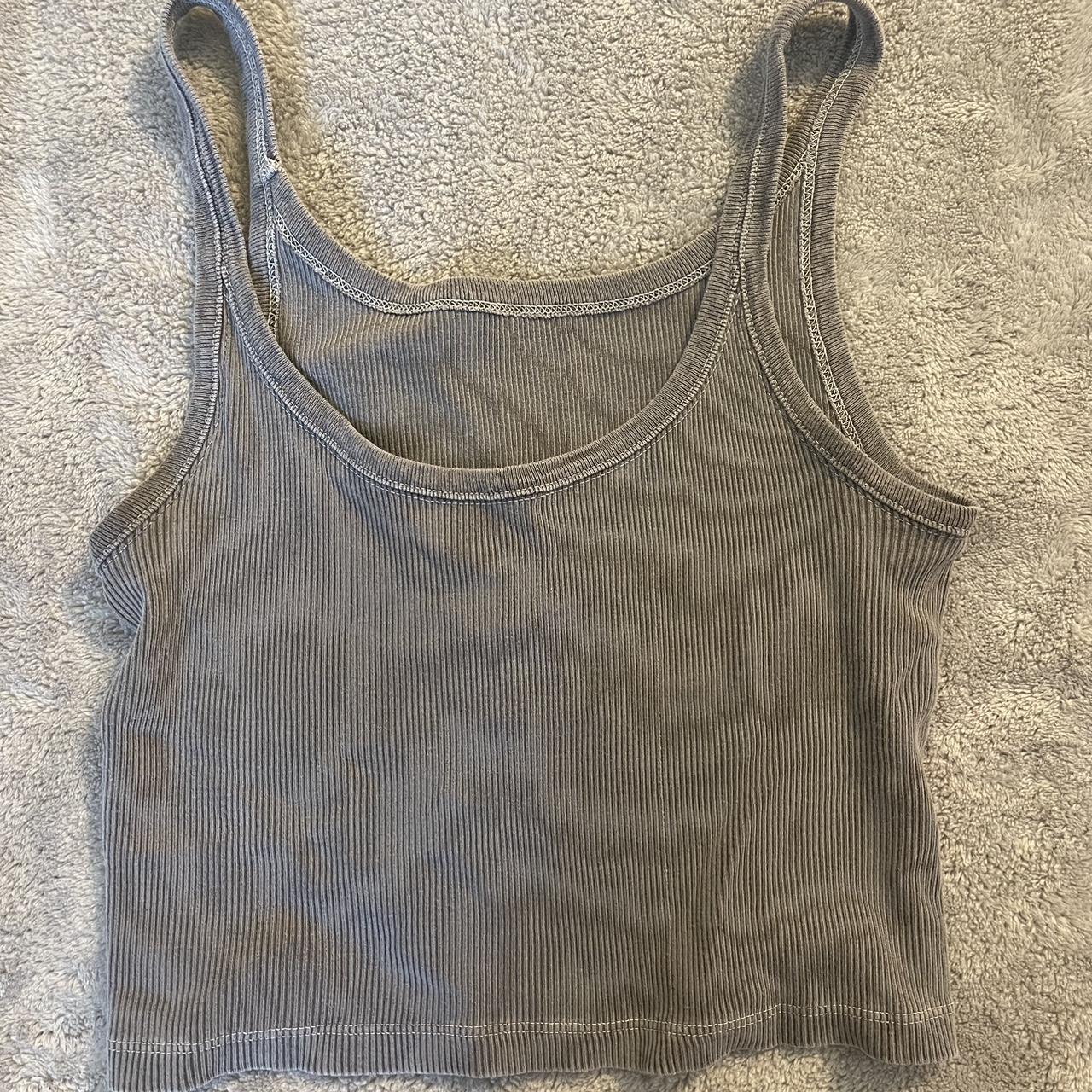 Cropped blue/grey brandy tank. Definitely worn a lot... Depop