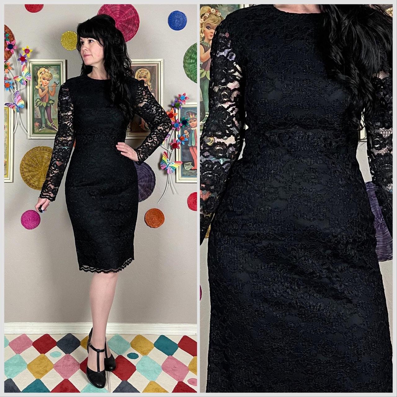 Nwt hotsell Whbm Illusion-Neck Black Lace Sheath Dress size 4