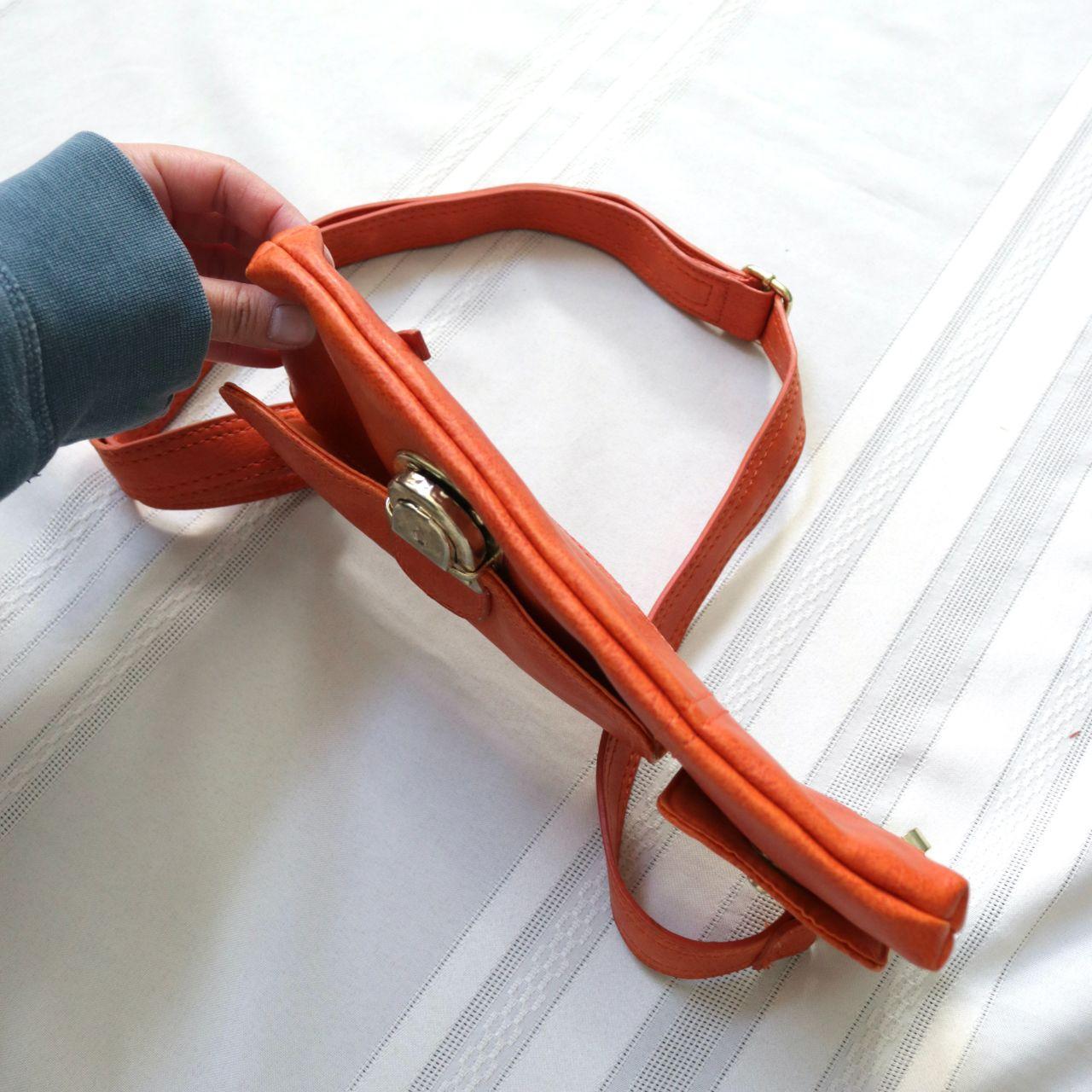 Women's Bag - Orange – Mini orange rectangular ba… - image 5