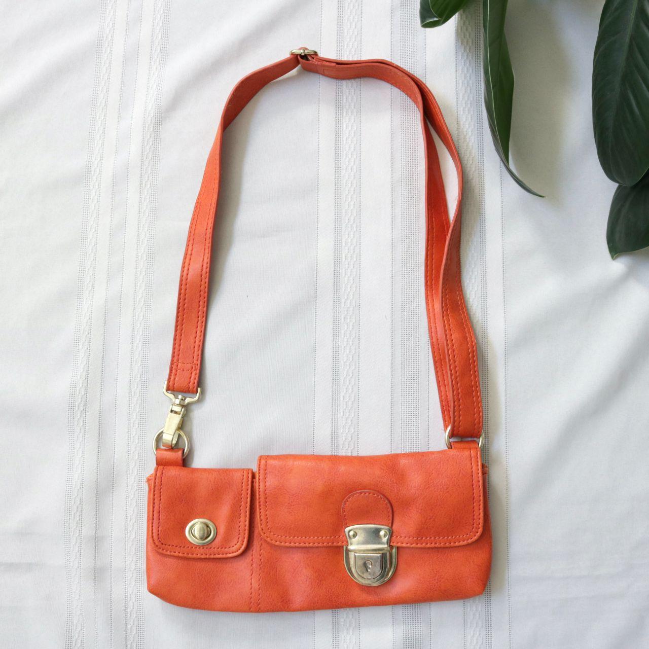 Women's Bag - Orange – Mini orange rectangular ba… - image 1