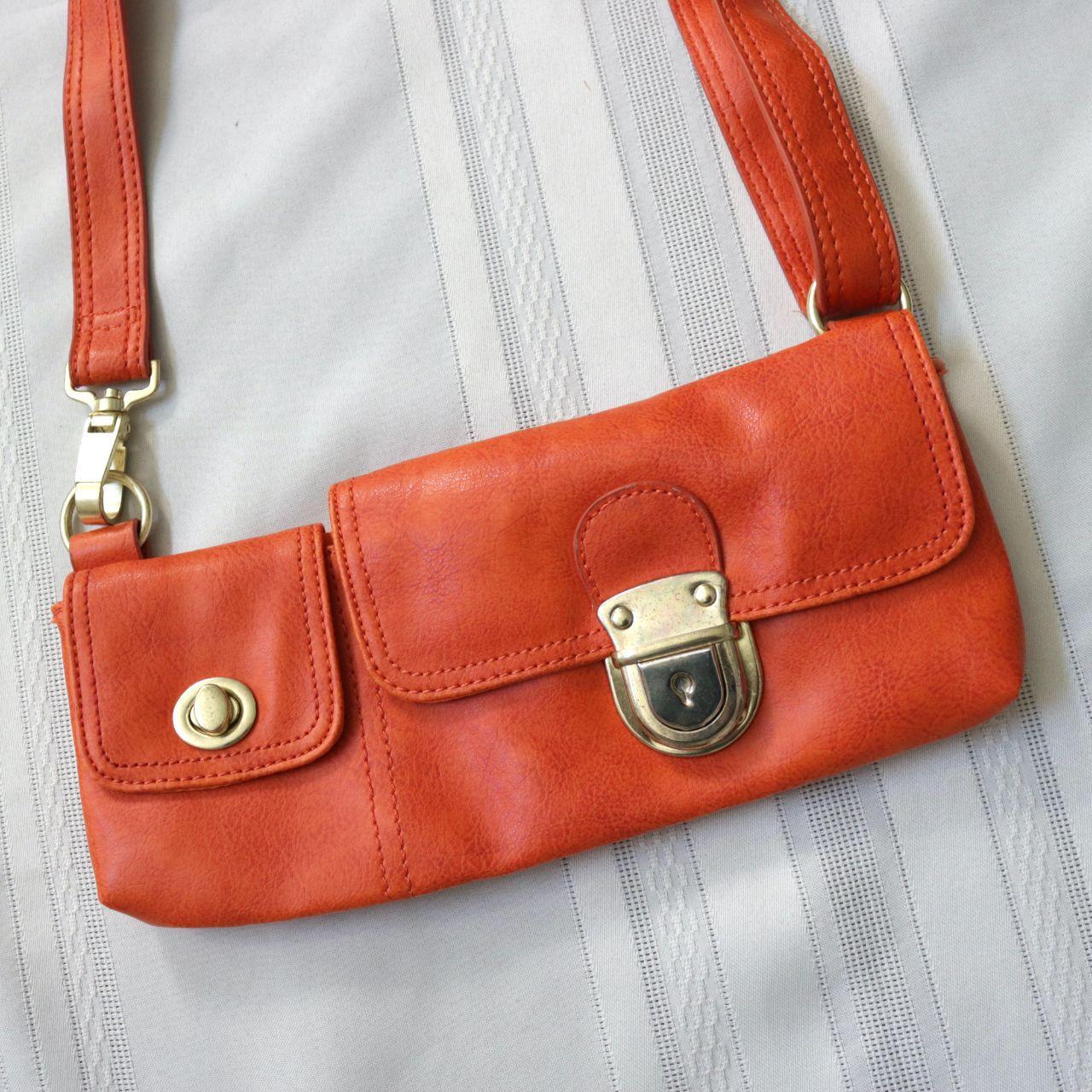 Women's Bag - Orange – Mini orange rectangular ba… - image 2